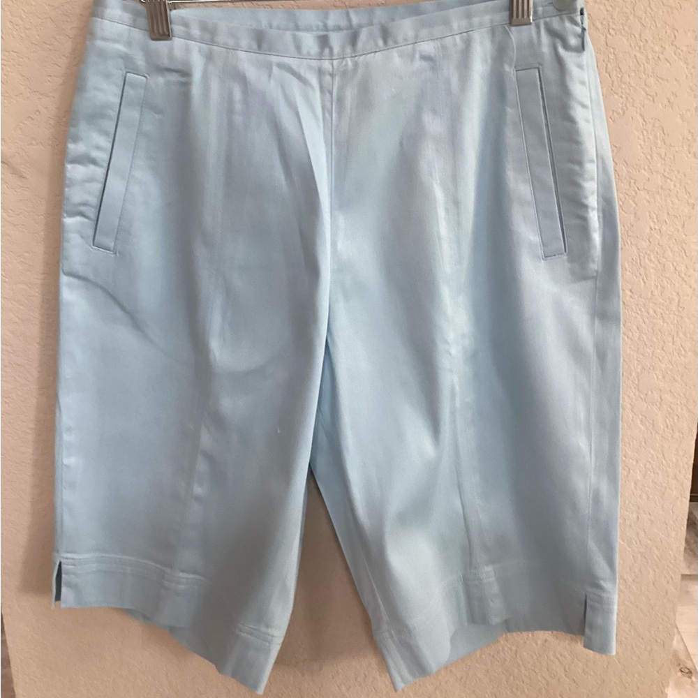 Classic Light Blue Women's Bermuda Shorts - Tailored Comfort